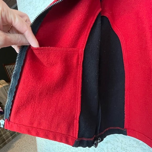 VTG KUHL Alf Women's Wool Coat Sz M Nordic Alpine Warm Minimalist Red Thumb Hole - Picture 10 of 16